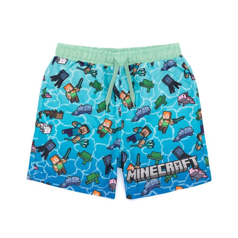 Minecraft Boys Creeper Swim Shorts / Blue